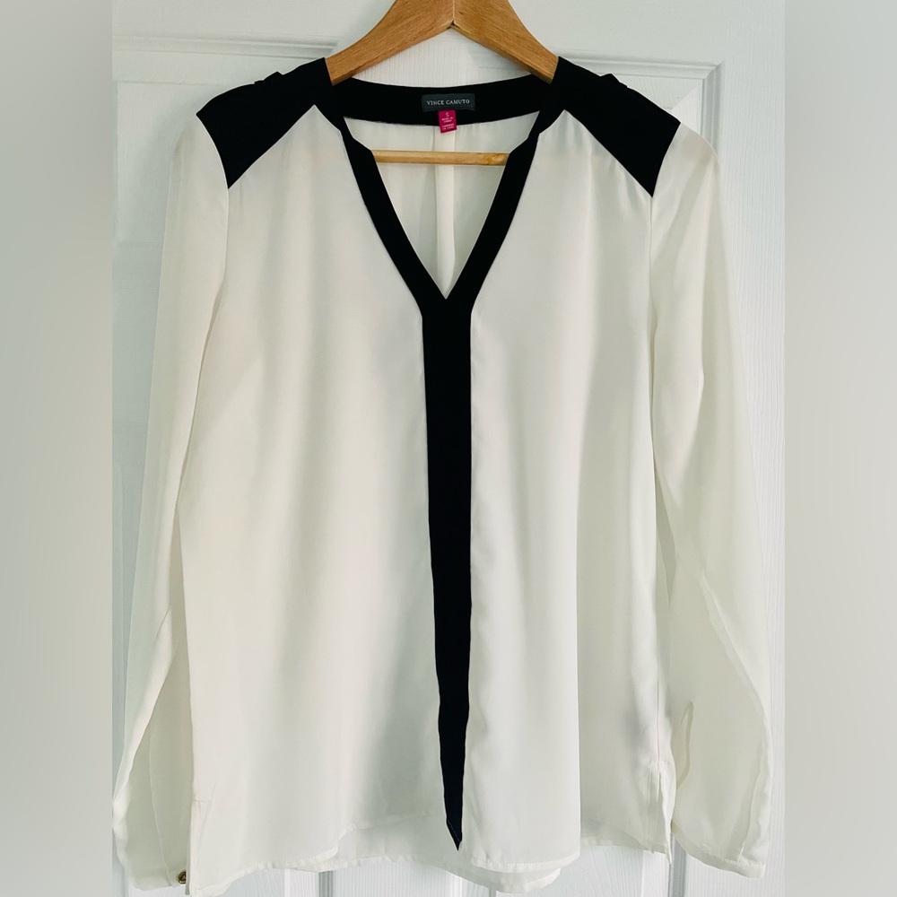 White and Black Blouse